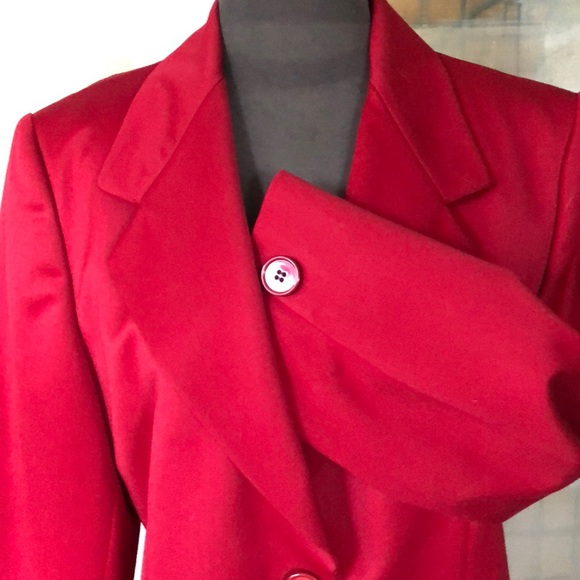 Vintage 100% Red Wool Blazer - Picture 3 of 6